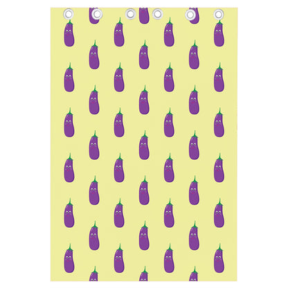 Cute Eggplant Pattern Print Curtain