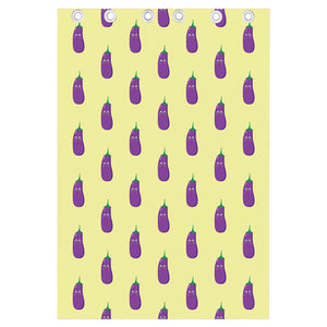 Cute Eggplant Pattern Print Curtain