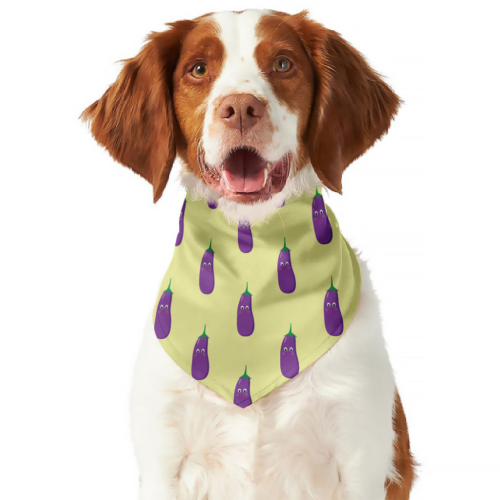 Cute Eggplant Pattern Print Dog Bandana