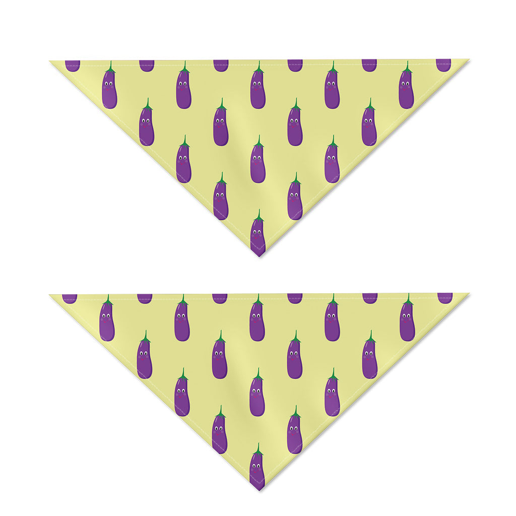 Cute Eggplant Pattern Print Dog Bandana