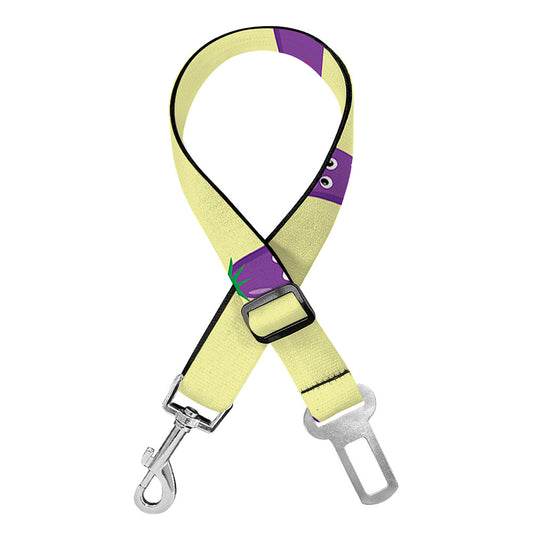 Cute Eggplant Pattern Print Dog Seat Belt
