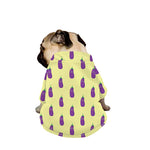 Cute Eggplant Pattern Print Dog Zip Up Jacket