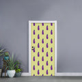 Cute Eggplant Pattern Print Door Sticker