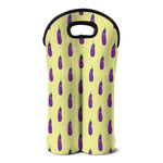 Cute Eggplant Pattern Print Double Neoprene Wine Tote