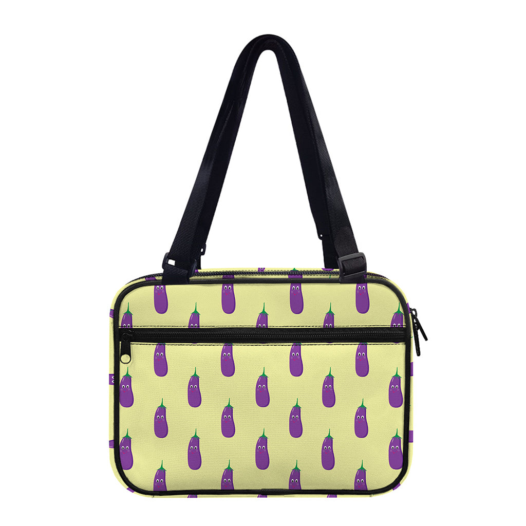 Cute Eggplant Pattern Print Double Strap Bible Bag