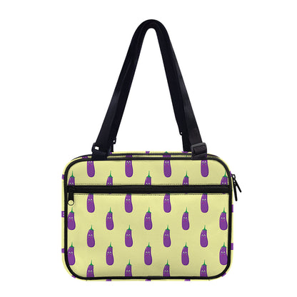 Cute Eggplant Pattern Print Double Strap Bible Bag