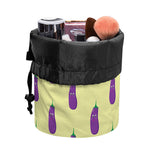 Cute Eggplant Pattern Print Drawstring Makeup Bag