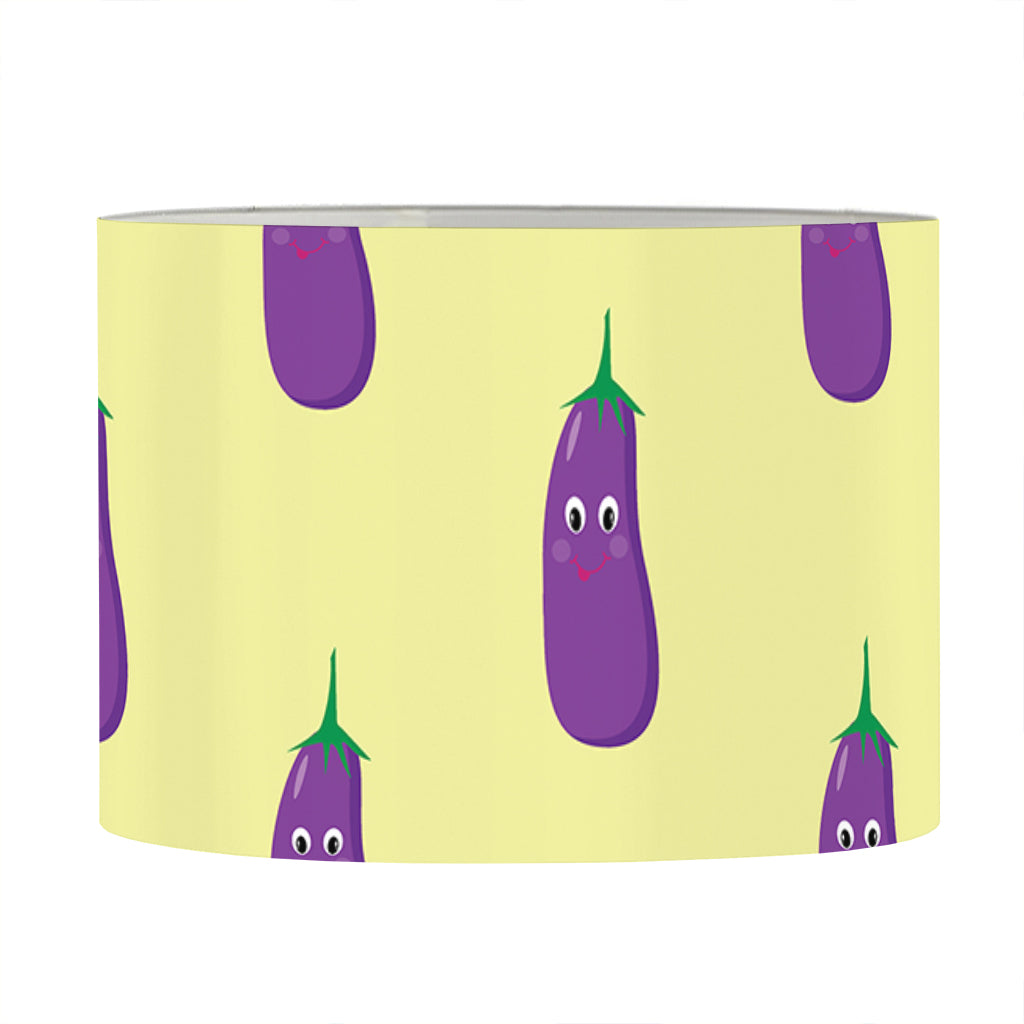 Cute Eggplant Pattern Print Drum Lamp Shade