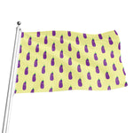 Cute Eggplant Pattern Print Flag