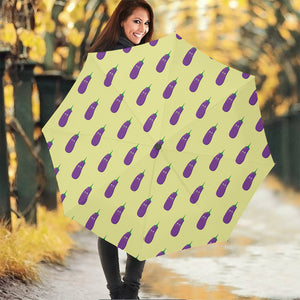 Cute Eggplant Pattern Print Foldable Umbrella