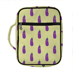 Cute Eggplant Pattern Print Front Pocket Bible Bag