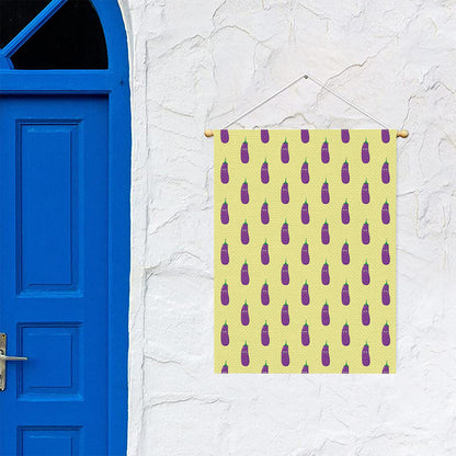 Cute Eggplant Pattern Print Garden Flag