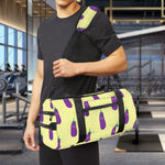 Cute Eggplant Pattern Print Gym Bag