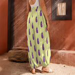 Cute Eggplant Pattern Print Harem Pants