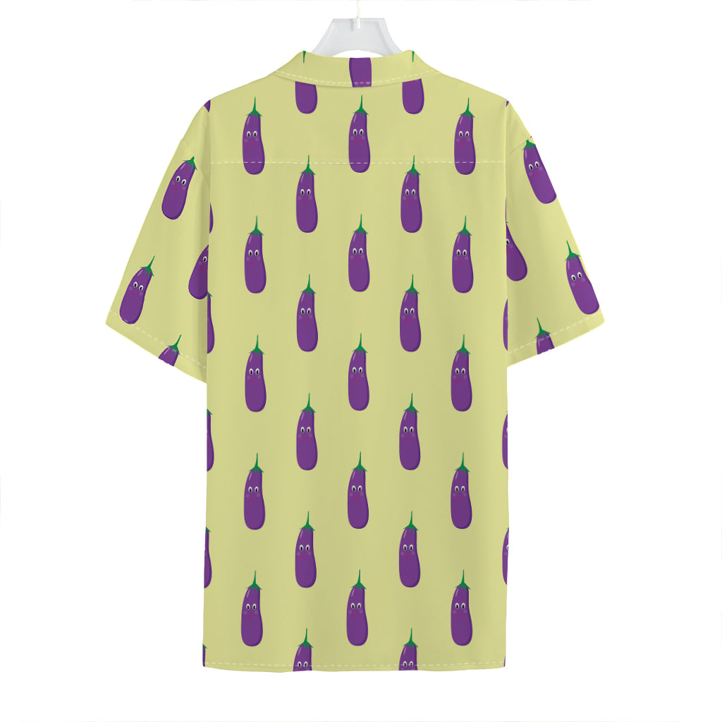 Cute Eggplant Pattern Print Hawaiian Shirt