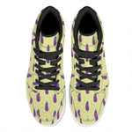 Cute Eggplant Pattern Print High Top Leather Sneakers