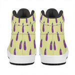 Cute Eggplant Pattern Print High Top Leather Sneakers