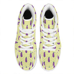 Cute Eggplant Pattern Print High Top Leather Sneakers
