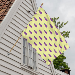 Cute Eggplant Pattern Print House Flag