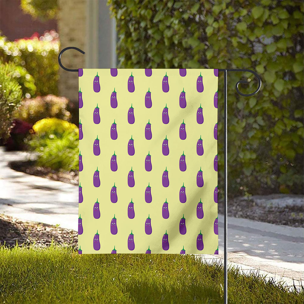 Cute Eggplant Pattern Print House Flag