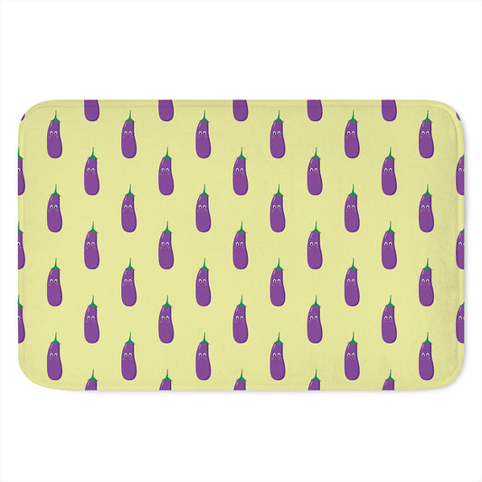 Cute Eggplant Pattern Print Indoor Door Mat
