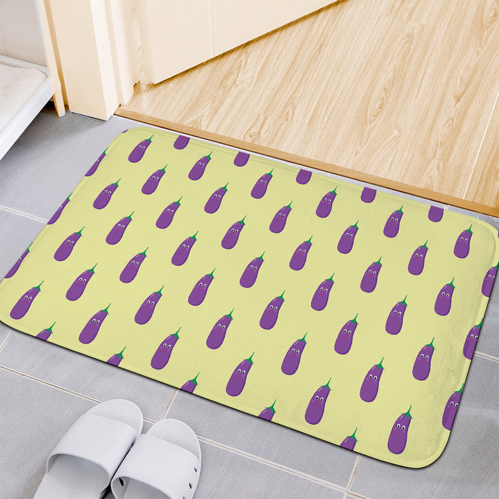 Cute Eggplant Pattern Print Indoor Door Mat