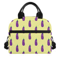 Cute Eggplant Pattern Print Insulated Lunch Bag