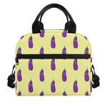 Cute Eggplant Pattern Print Insulated Lunch Bag