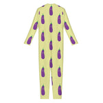 Cute Eggplant Pattern Print Jumpsuit