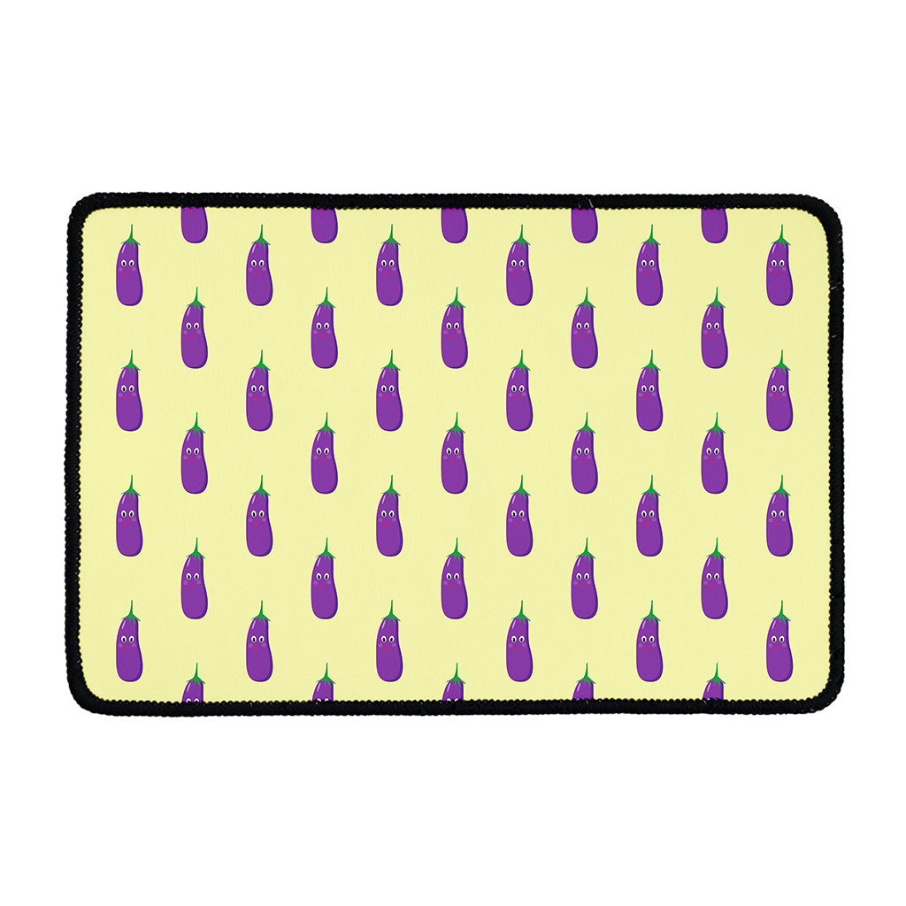 Cute Eggplant Pattern Print Kitchen Mat