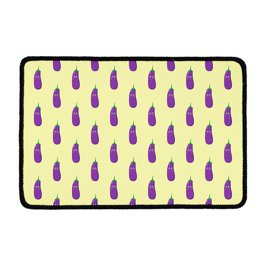Cute Eggplant Pattern Print Kitchen Mat