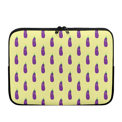 Cute Eggplant Pattern Print Laptop Sleeve