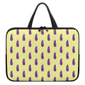 Cute Eggplant Pattern Print Laptop Sleeve With Handle
