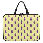 Cute Eggplant Pattern Print Laptop Sleeve With Handle