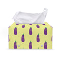 Cute Eggplant Pattern Print Leather Tissue Box Cover