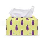 Cute Eggplant Pattern Print Leather Tissue Box Cover
