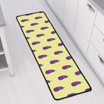 Cute Eggplant Pattern Print Long Kitchen Mat