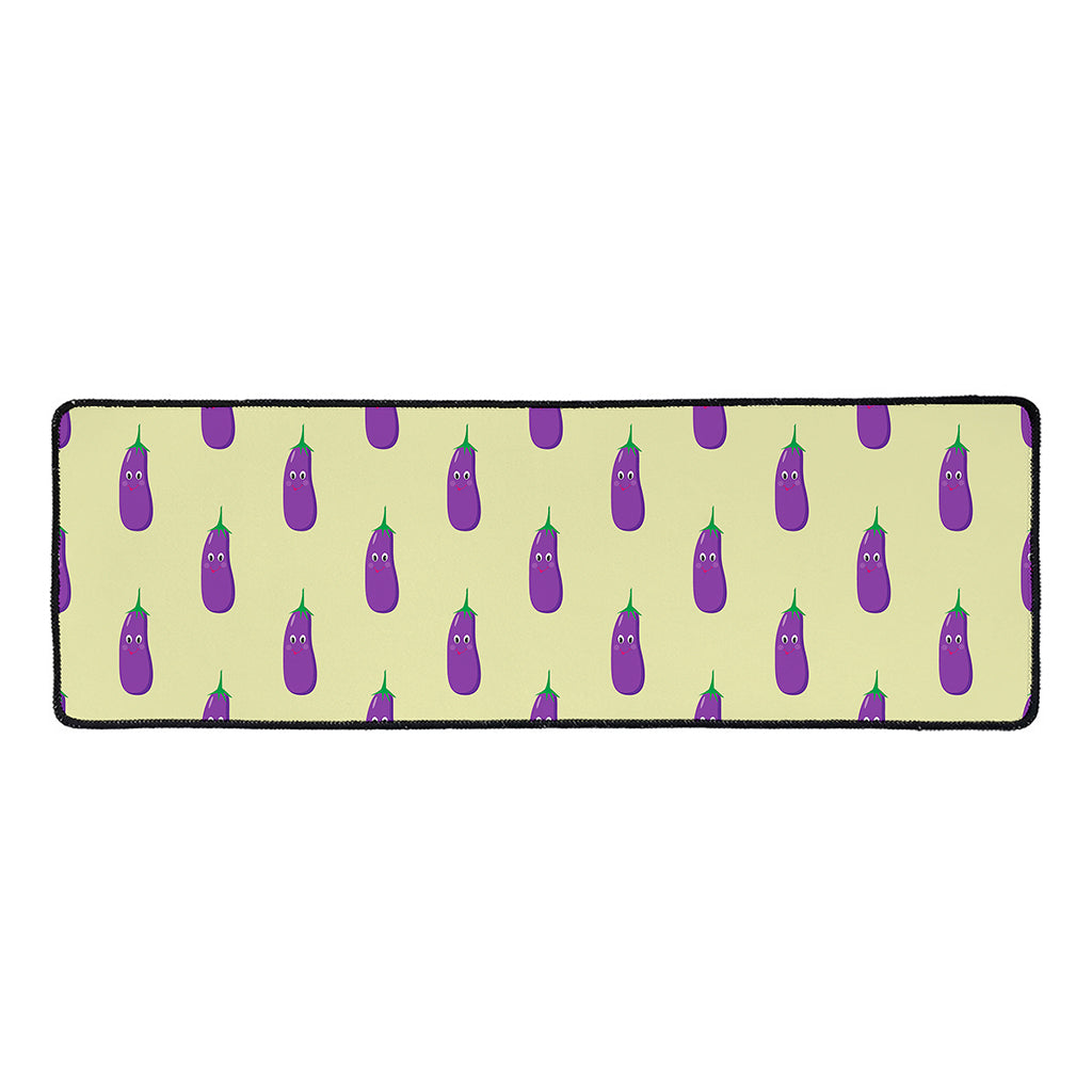 Cute Eggplant Pattern Print Long Kitchen Mat