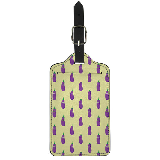 Cute Eggplant Pattern Print Luggage Tag