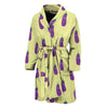 Cute Eggplant Pattern Print Men's Bathrobe