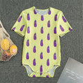Cute Eggplant Pattern Print Men's Bodysuit