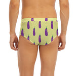 Cute Eggplant Pattern Print Men's Briefs