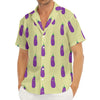 Cute Eggplant Pattern Print Men's Deep V-Neck Shirt