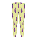 Cute Eggplant Pattern Print Men's Leggings