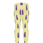 Cute Eggplant Pattern Print Men's leggings