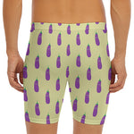 Cute Eggplant Pattern Print Men's Long Boxer Briefs