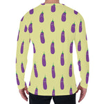 Cute Eggplant Pattern Print Men's Long Sleeve T-Shirt