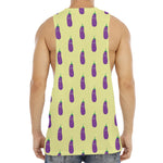 Cute Eggplant Pattern Print Men's Muscle Tank Top