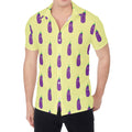 Cute Eggplant Pattern Print Men's Shirt