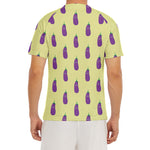 Cute Eggplant Pattern Print Men's Short Sleeve Rash Guard